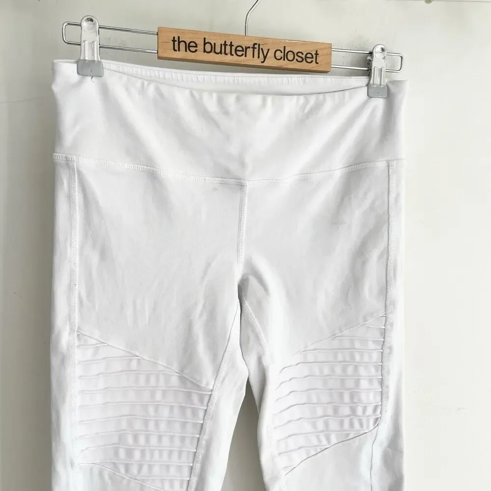 Alo White Alo Yoga High-Waist Moto for for Leggings Small 2-4747